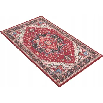 Koberec Koberec Běhoun Červený Klasický 60x100cm Velvet Lesklý Vintage Do Pokoje