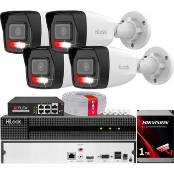 Bezpečnostní kamera Sada IP monitoringu 8MPx 4x IPCAM-B8-30DL HiLook od Hikvision s AI detekcí