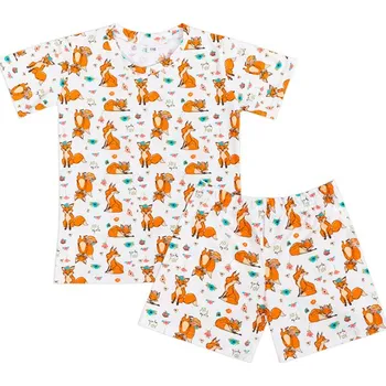 Bellatex Pyžamo krátký rukáv, krátké kalhoty Lištička Oranžová,Bílá, rozměr 130