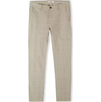 Pánská móda Pánské béžové chino kalhoty z látky s kostkovaným vzorem Cross Jeans 33/32
