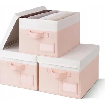 Úložný box PUDEŁKA DO PRZECHOWYWANIA 3x DUŻE KOSZE SKLÁDACÍ PROSTORNÝ ORGANIZÉR DO SKŘÍNĚ