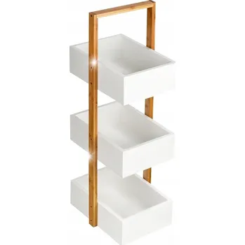 Koupelnový nábytek SHELFMADE Bambusový Stojací Regál do Kuchyně nebo Koupelny se 3 KOŠÍKY