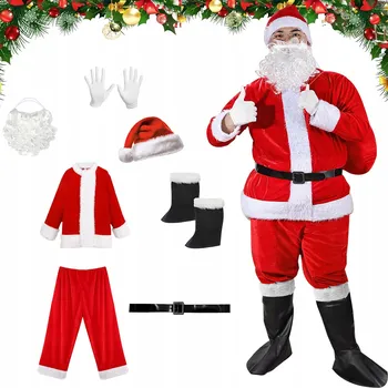 Karnevalový kostým KOSTÝM MIKULÁŠE PRO DOSPĚLÉ, VIP 7 DÍLNÝ, XXL, SILNÝ PLYŠ, PROFESIONÁLNÍ