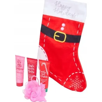 Kosmetická sada VÁNOČNÍ KOSMETICKÝ SET V PUNČOŠE HOUBIČKA GEL PEELING JAKO DÁREK