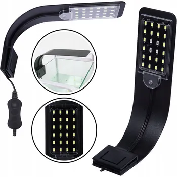 Akvarijní technika LED AKVARIJNÍ OSVĚTLENÍ SVĚTLO DO AKVÁRIA ČERNÉ BÍLÉ SVĚTLO 10W