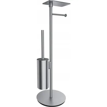 STOJAN NA TOALETNÍ PAPÍR A WC ŠTĚTKU S POLIČKOU NIKL OMNIRES