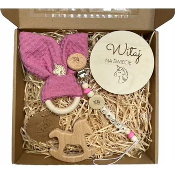 Přívěsek se jménem na dudlík, jméno, polské znaky, kousátko dárek sada