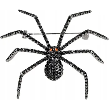 Brož PINETS Krásná brož Černý Pavouk se zirkony