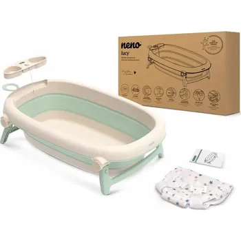 koupací vanička Skládací silikonová vanička Neno Lucy s teploměrem a vložkou