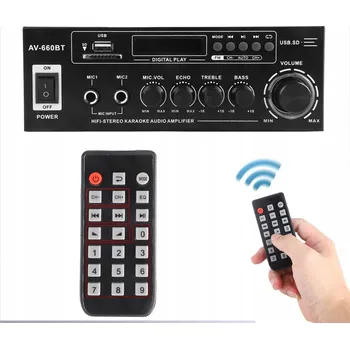 Hi-Fi komponenty AMPLITUNER WZMACNIACZ STEREO BLUETOOTH DÁLKOVÉ OVLÁDÁNÍ FM