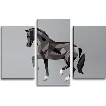 Obraz Sablio Obraz - 3-dílný Kůň - 75x50 cm