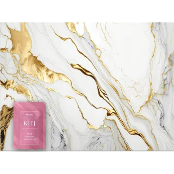 Fototapeta Fototapeta na zeď Bílý MRAMOR Zlaté prvky Abstrakce Kámen 405x270