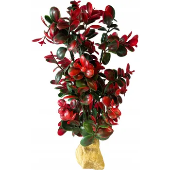 umělá květina ČERVENÁ ROSTLINA DO AKVÁRIA UMĚLÁ PŘIROZENÝ VZHLED VELKÁ XXL výška 35 cm