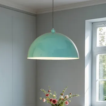 Opviq Závěsné světlo Kure, tyrkysové, kov, Ø 60 cm, E27 tyrkysová 1 x 40 W - Doprava zdarma