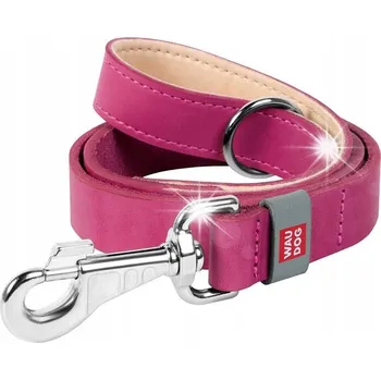 Vodítko pro psa Vodítko pro psa z přírodní kůže Waudog, šířka 25 mm, délka 122 cm, růžové