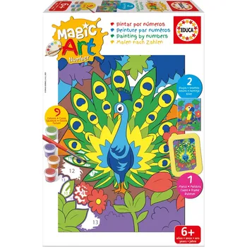Educa malování podle čísel – páv a papoušek