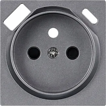 Elektrická zásuvka ViPlast ViP Krytka / Záslepka jednoduché zásuvky Z/U USB A+C Stříbrná