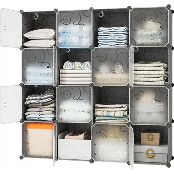 Šatní skříň Skříň HÖGLER FlexiSpace Elegance MX36 144 x 144 x 37 cm bezbarvá, černá