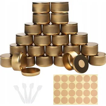Výroba svíčky 24x Plechovky na výrobu svíček sada ozdobné DIY nádoby na svíčky zlaté