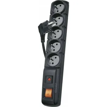 Prodlužovací kabel Prodlužovací Kabel s přepěťovou ochranou Emos 3 m, 5 ks černý