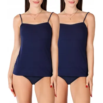 Dámské tričko Bellivalini Dámské tílko 2-Pack viskóza BLV50-218 Tmavě modrá 3XL