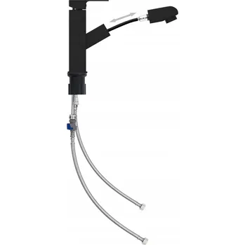 Vodovodní baterie Umyvadlová baterie s vytahovací hubicí, černá, 157x172 mm, Ocel ocel