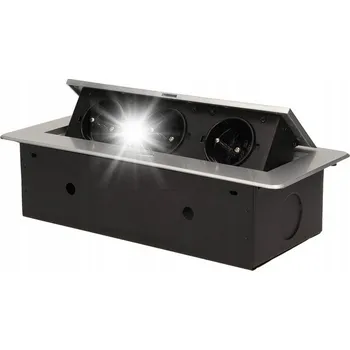 Elektrická zásuvka ORNO ZÁSUVKA ZAPUŠTĚNÁ DO DESKY 3X2P+Z STŘÍBRNÁ