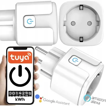 Elektrická zásuvka 2x INTELIGENTNÍ ZÁSUVKA WiFi SMART TUYA MĚŘÍ WATTY ZÁSUVKA ČASOVAČ