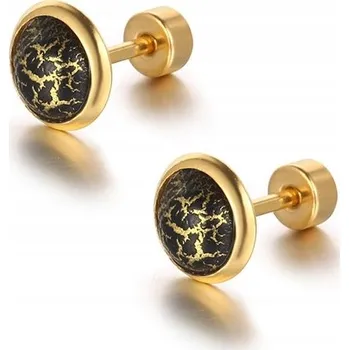 Náušnice Pánské Náušnice z chirurgické ocel zlaté kulaté puzety