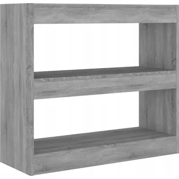 Knihovna Regál na knihy/přepážka, šedý dub sonoma, 80x30x72 cm