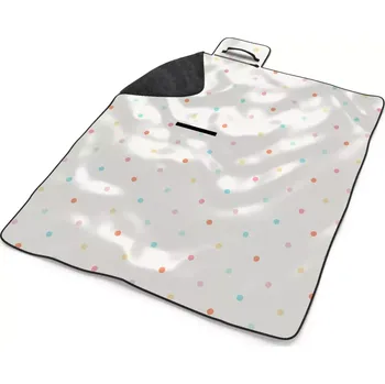 deka Sablio Plážová deka Barevné tečky na béžové: 200x140 cm