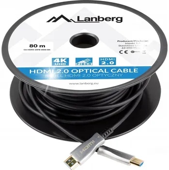 Video kabel Kabel 80m HDMI Lanberg v2.0 Premium High optical (Optický HDMI kabel 80 metrů)