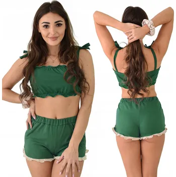 Dámské noční prádlo Born2rest dámské pyžamo bavlna zelené, velikost XS