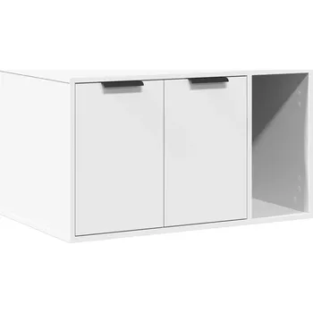 Toaleta pro kočku Skříňka na kočičí záchod pro kočky, bílá, 80x50x45 cm