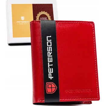 Peněženka Peterson peněženka z pravé kůže červená - dámská