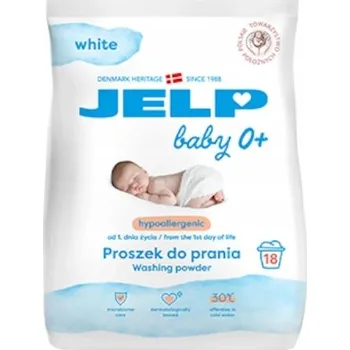 Prací prášek Hypoalergenní prací prášek JELP 0+ pro děti na bílé prádlo, 18 dávek, 1,35 kg