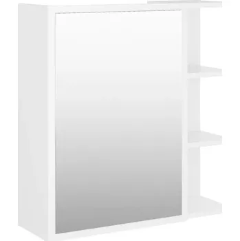 Koupelnový nábytek Koupelnová skříňka se zrcadlem, bílá, 62,5x20,5x64 cm, dřevotříska/akryl