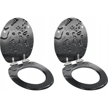 WC sedátko WC sedátko MDF s pomalým zavíráním, motiv Kapky vody, 43,7 x 37,8 cm