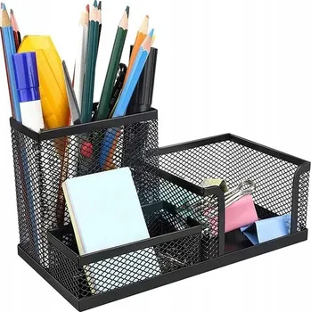 Organizér na stůl kovový černý stabilní praktický pro pořádek