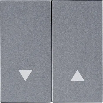 vypínač VIPLAST Dvojitá klapka žaluziového spínače s potiskem, stříbrná (plast)