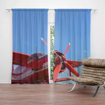 Závěs Sablio Závěs Červené letadlo: 2ks 140x250cm