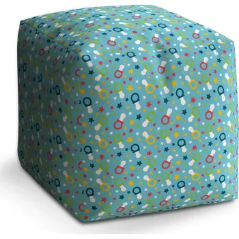 Taburet Sablio Taburet Cube Dudlíky a hvězdy: 40x40x40 cm