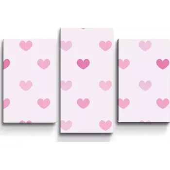 Obraz Sablio Obraz - 3-dílný Růžové srdce - 75x50 cm