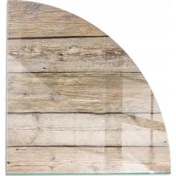 Krbová kamna Skleněná deska s grafikou pod kamna - Přírodní dřevěná prkna 1/4, 100x100 cm