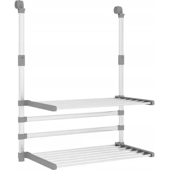 Sušák na prádlo Sušák na prádlo na balkon, hliníkový, 54x25x42 cm, stříbrný