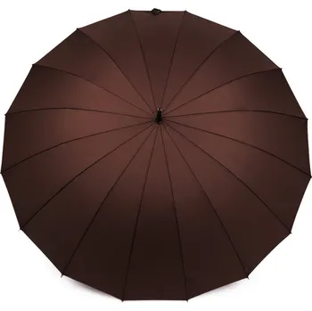 Deštník Velký rodinný deštník s dřevěnou rukojetí, velké, 3 hnědá
