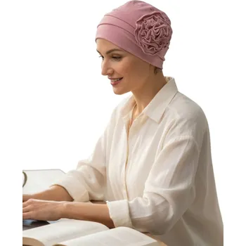 Podprsenka Dámský bavlněný turban Jiřina pastelově růžový – stylový, elegantní a pohodlný