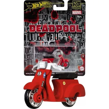 autíčko HOT WHEELS PREMIUM POP CULTURE Marvel Deadpool, Skútr Deadpoola