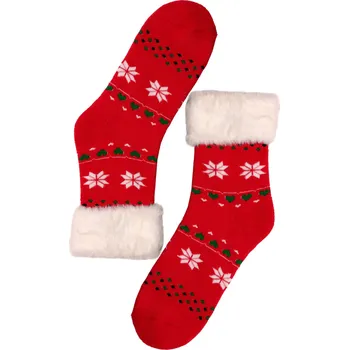 Pánské ponožky Alpaca Thermo ponožky s chlupem FK8203 35-38 červená