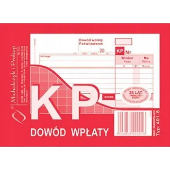 Tiskopis Tiskopis KP - Doklad o zaplacení A6, blok, 80 listů, MiP Typ 401-5 - Potvrzení o platbě